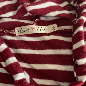 Comfy Maroon and white knee length dress